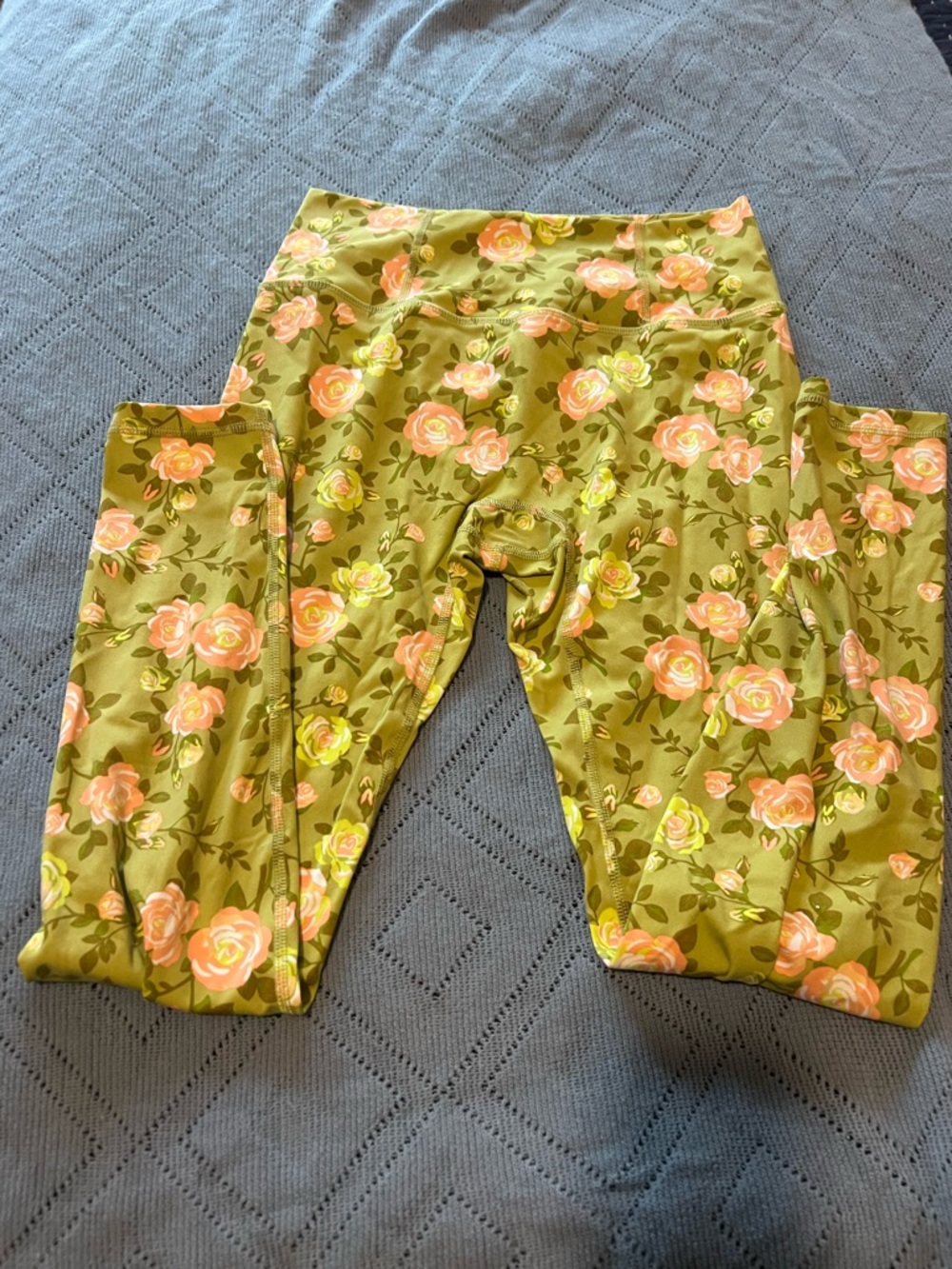 Women’s Popflex Olive Green Floral Leggings